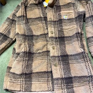 Carhartt Tan and Brown Fleece Jacket